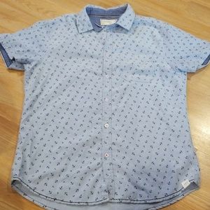 Denim anchor print shirt